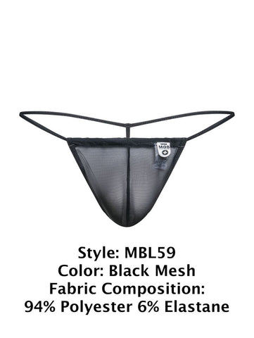 MaleBasics MBL59 Mesh G-String Color Black Mesh