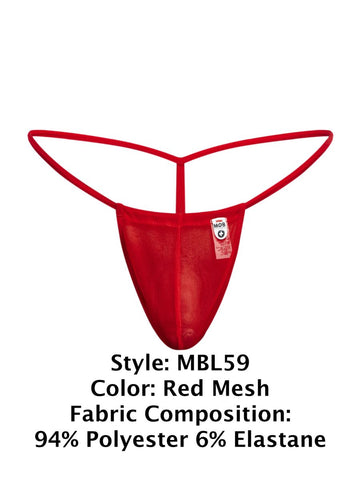 MaleBasics MBL59 Mesh G-String Color Red Mesh
