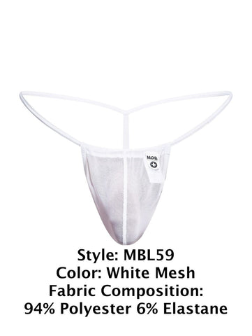 MaleBasics MBL59 Mesh G-String Color White Mesh