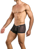 MaleBasics MBL78 Lace Trunks Color Black Mesh
