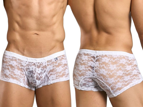 MaleBasics MBL78 Lace Trunks Color White Lace