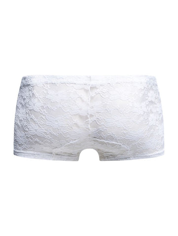 MaleBasics MBL78 Lace Trunks Color White Lace