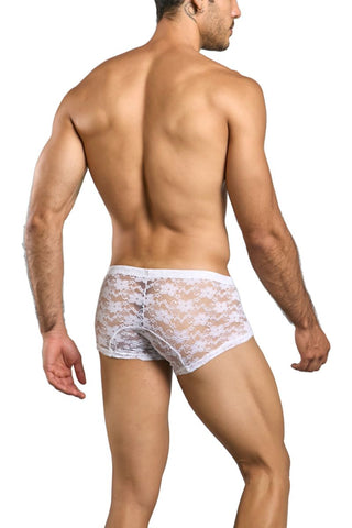 MaleBasics MBL78 Lace Trunks Color White Lace