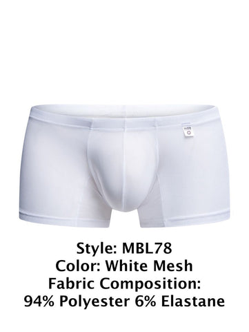 MaleBasics MBL78 Lace Trunks Color White Mesh