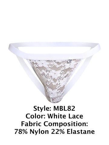 MaleBasics MBL82 Sexy Jockstrap Color White Lace