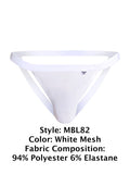 MaleBasics MBL82 Sexy Jockstrap Color White Mesh