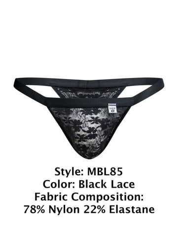 MaleBasics MBL85 Y Sexy Thongs Color Black Lace