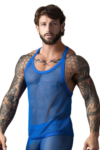 Male Power 110-11C Fishnet 2 Tank Top Color Royal