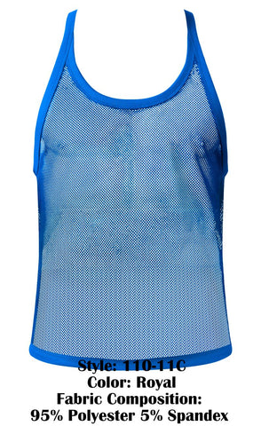 Male Power 110-11C Fishnet 2 Tank Top Color Royal