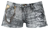 Male Power 145-286 Dirty Denim Mini Short Color Denim Print