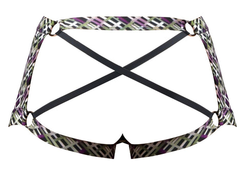 Male Power 148-303 Gridlocked Strappy Back Short Color Printed