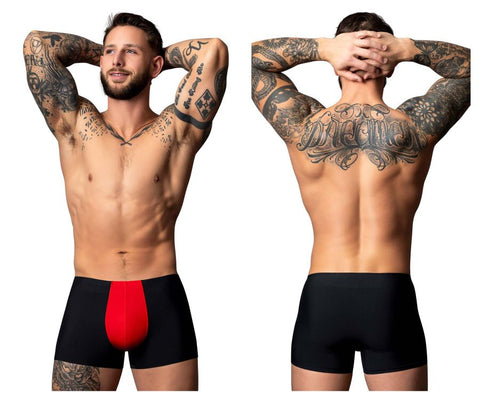 Male Power 154-300 Hot Mesh Pouch Short Color Black-Red