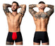 Male Power 154-300 Hot Mesh Pouch Short Color Black-Red