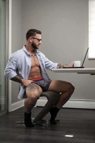 Male Power 160-299 Soo Cumfy Boxer Brief Color Navy-Orange