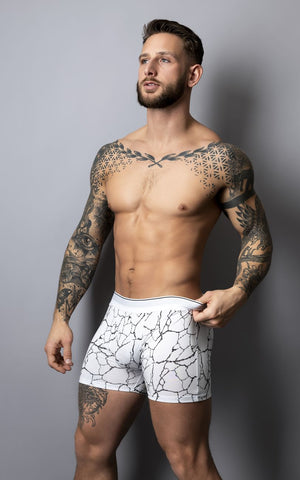 Male Power 160-299 Soo Cumfy Boxer Brief Color White-Black