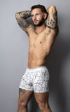 Male Power 160-299 Soo Cumfy Boxer Brief Color White-Black