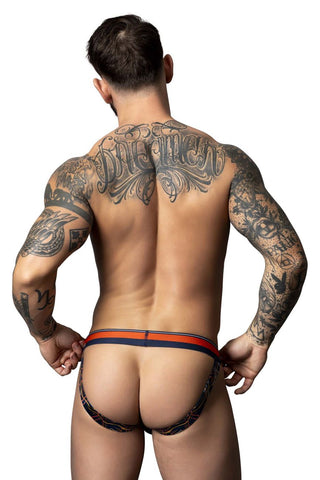 Male Power 349-299 Soo Cumfy Jock Color Navy-Orange