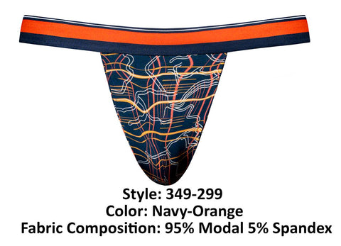 Male Power 349-299 Soo Cumfy Jock Color Navy-Orange