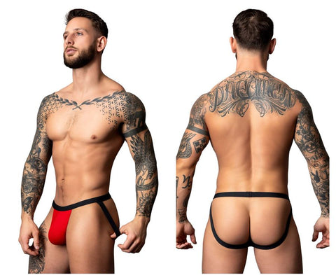 Male Power 349-300 Hot Mesh Jock Color Black-Red