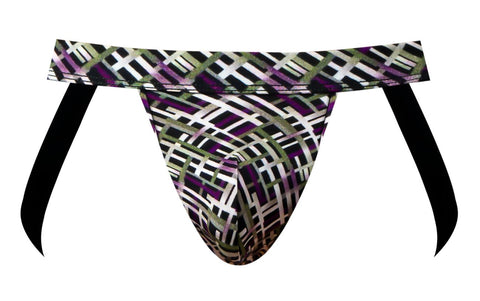 Male Power 351-303 Gridlocked Strappy Ring Jock Color Printed