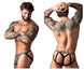 Male Power 351-303 Gridlocked Strappy Ring Jock Color Printed