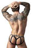 Male Power 351-303 Gridlocked Strappy Ring Jock Color Printed