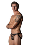 Male Power 386-291 Love Star Jock with Ring Color Black