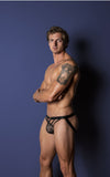 Male Power 386-291 Love Star Jock with Ring Color Black