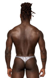 Male Power 409-282 S-naked Criss Cross Thong Color Silver-Black