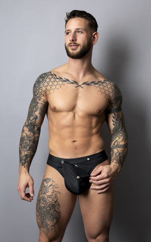 Male Power 410-298 Oh Snap Snap off Thong Color Black