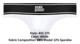 Male Power 442-275 Modal Rib Bong Thong Color White