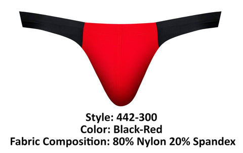 Male Power 442-300 Hot Mesh Bong Thong Color Black-Red