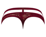 Male Power 446-289 Lucifer Cut Out Strappy Thong Color Burgundy