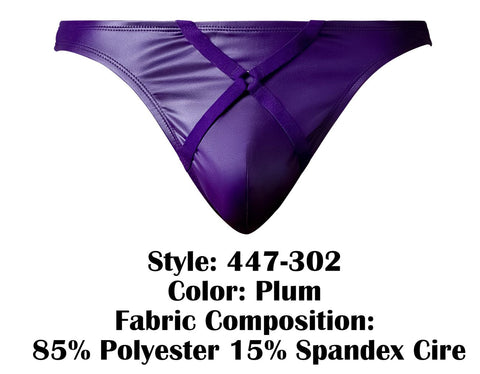 Male Power 447-302 Eggplant Crossover Thong Color Plum