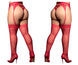 Mapale 1094X Mesh Thigh Highs Color Red