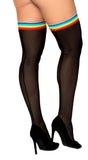 Mapale 1100 Mesh Thigh Highs Color Black-Rainbow