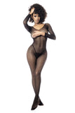 Mapale 1102 Long Sleeved Fishnet Bodystocking Color Black