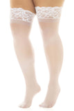 Mapale 1108X Sheer Thigh Highs with Stay Up Color White