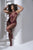 Mapale 1116X Halter And Crotchless Floral Bodystocking Color Cherry