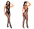 Mapale 1116 Halter And Crotchless Floral Bodystocking Color Black