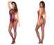 Mapale 1116 Halter And Crotchless Floral Bodystocking Color Cherry