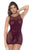 Mapale 1118 Sleeveless Floral Fishnet Dress Color Cherry