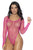 Mapale 1119 Long Sleeve Fishnet Bodysuit Color Neon Pink