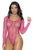 Mapale 1119 Long Sleeve Fishnet Bodysuit Color Neon Pink