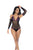 Mapale 1121 Fishnet and Lace Bodysuit Set Color Black-Purple