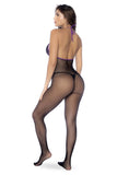 Mapale 1122 Fishnet and Lace Bodystocking Set Color Black-Purple