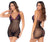 Mapale 1123 Fishnet and Lace Dress Stocking Color Black-Purple