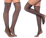 Mapale 1127 Diamond Fishnet Thigh High Stockings Color Black-Rhinestone