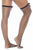 Mapale 1128 Diamond Fishnet Thigh Highs with Plaid Bows Color Black-Plaid