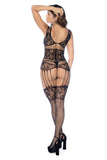 Mapale 1132 Fishnet Bodystocking Color Black-Rhinestone